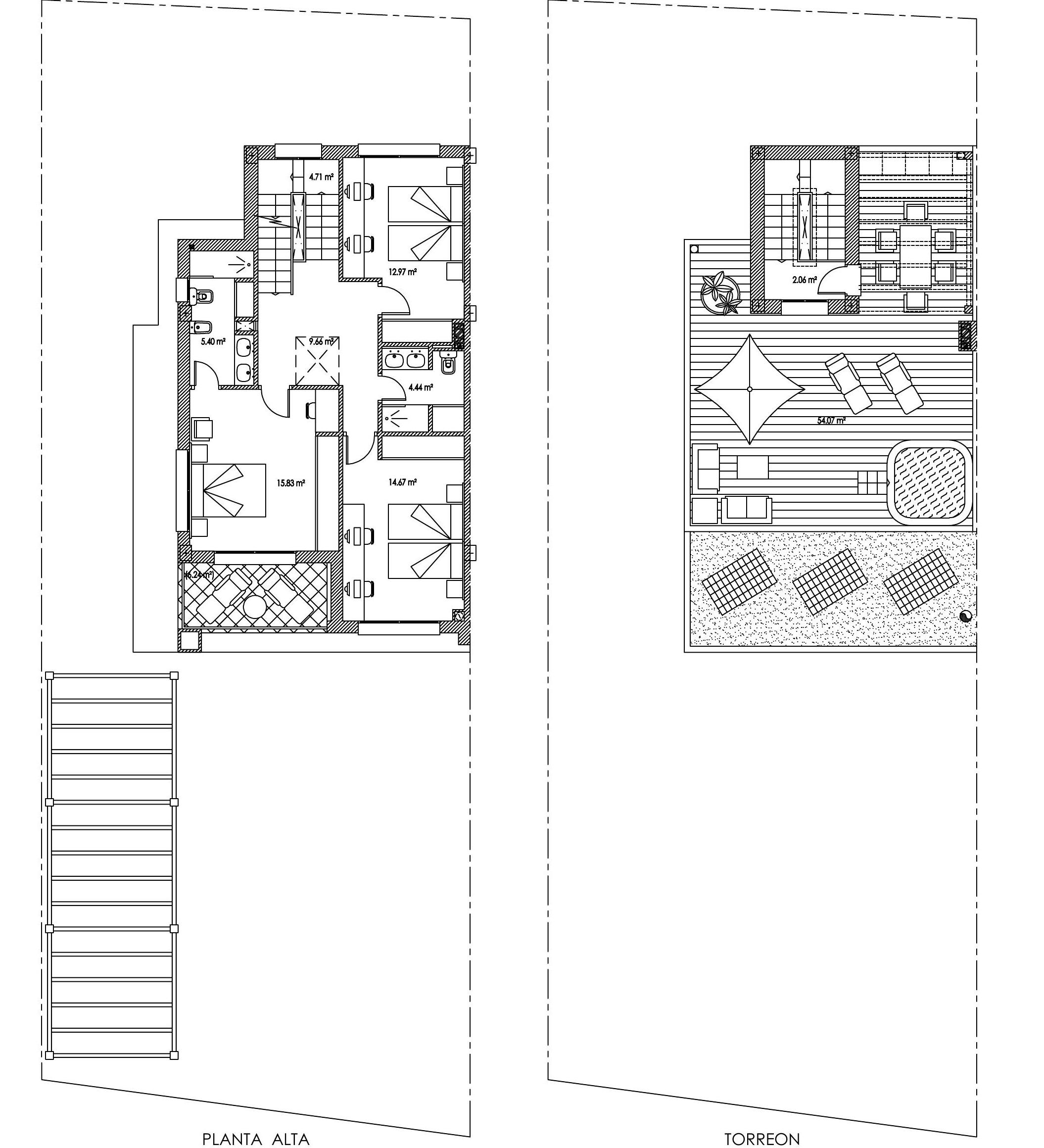 Plano Planta Alta Villas Trinidad Granada