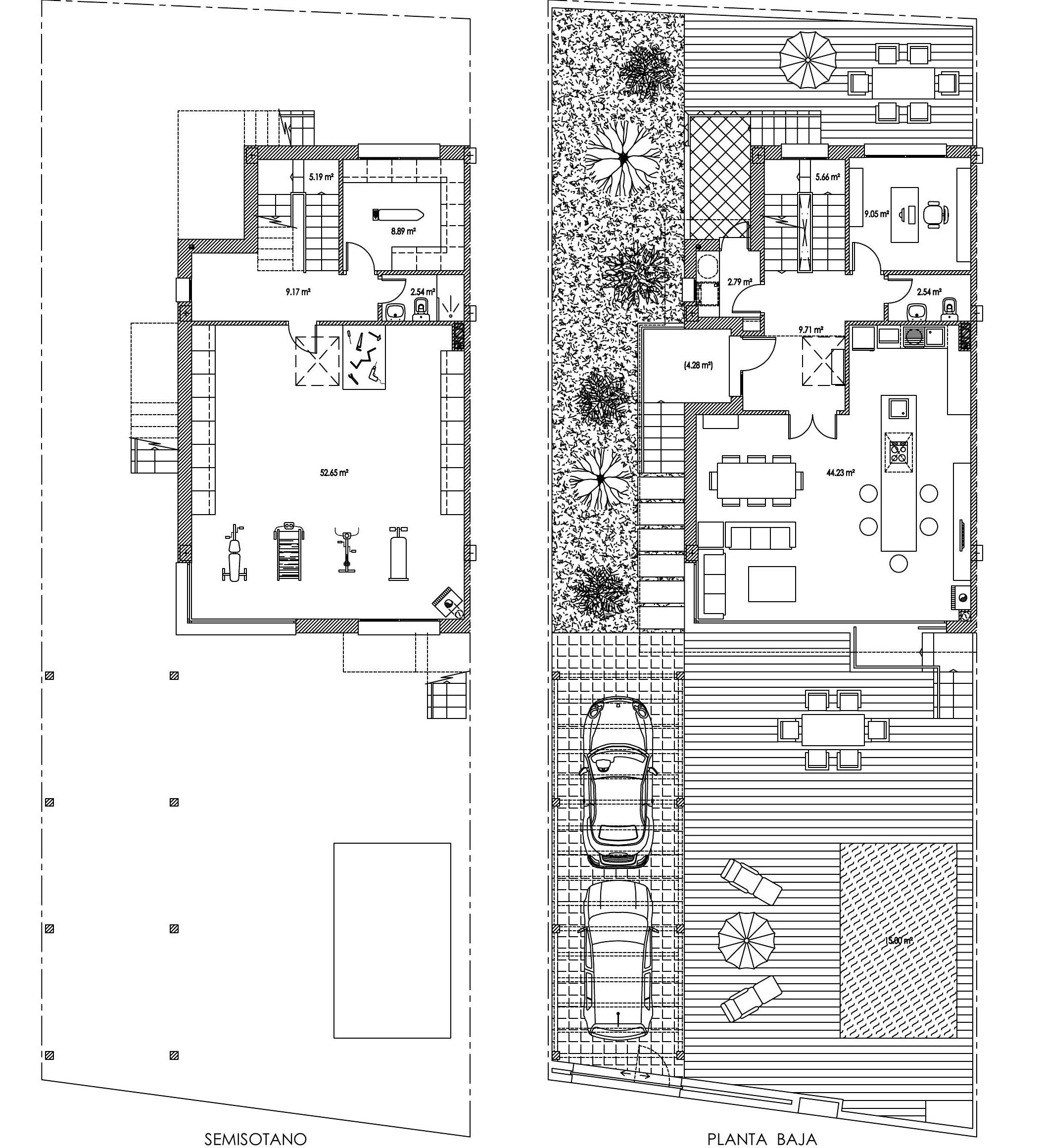 Plano Semisótano Villas Trinidad Granada